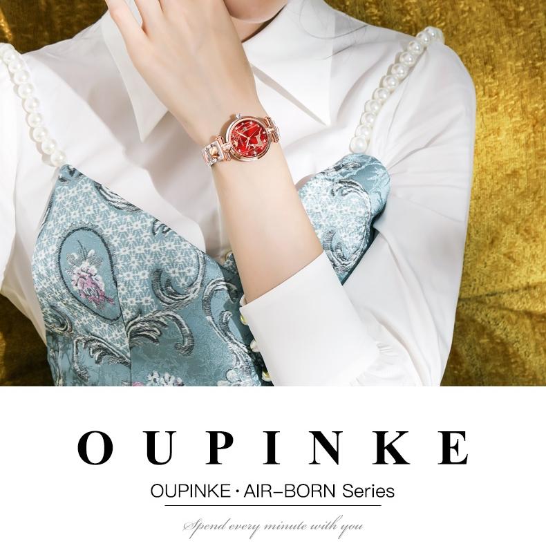 OUPINKE Montres Marque de Mode Montre Mécanique Automatique Étanche Montre pour Femme