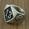 Punk Silver Color Black 316L Stainless Steel Thirteen Skull Ring Rock Number 13 Men's Skeleton Rings