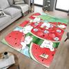 1PC Rabbit eating chilled watermelon Flannel Blanke Carpet Ultra Soft, Thick & Absorbent, Non Slip Machine Washable Mat for Entryway