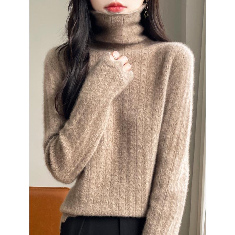 High-Neck Merino Wool Sweater: Autumn/Winter Fashion