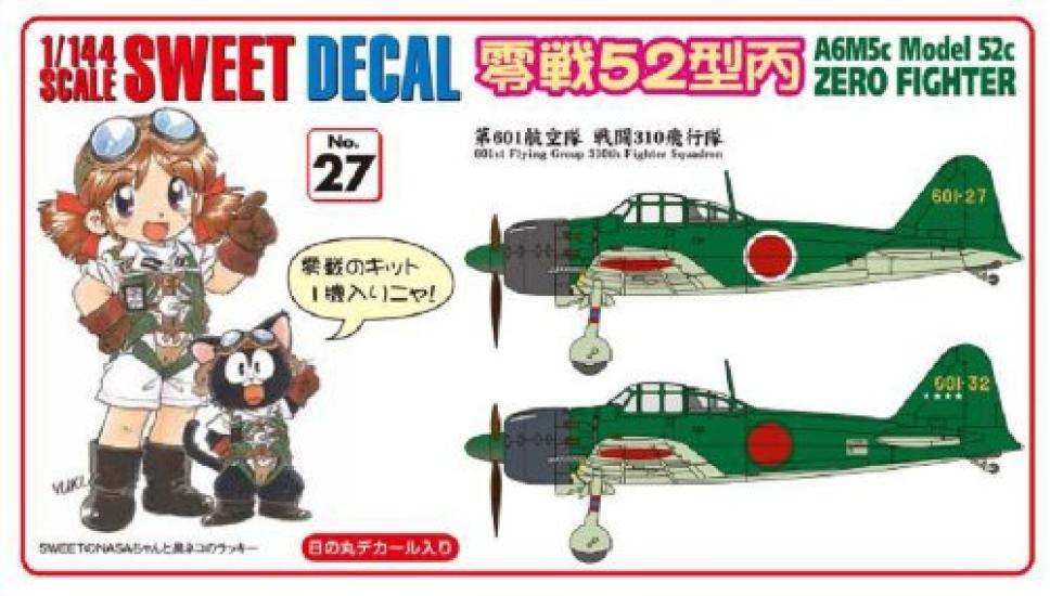 

Sweet SWEET DECAL Zero Fighter Type 52 601st Air 310th Fighter Squadron 1/144 No.27 Hei, Group, белый