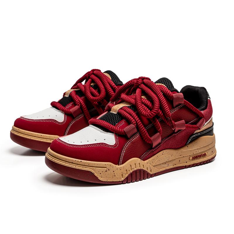 

Red Casual Sneakers Comfort Lace-Up Men s Skateboard Shoes 2025 Fashion Hip hop Sneakers Men Streetwear Shoes 39