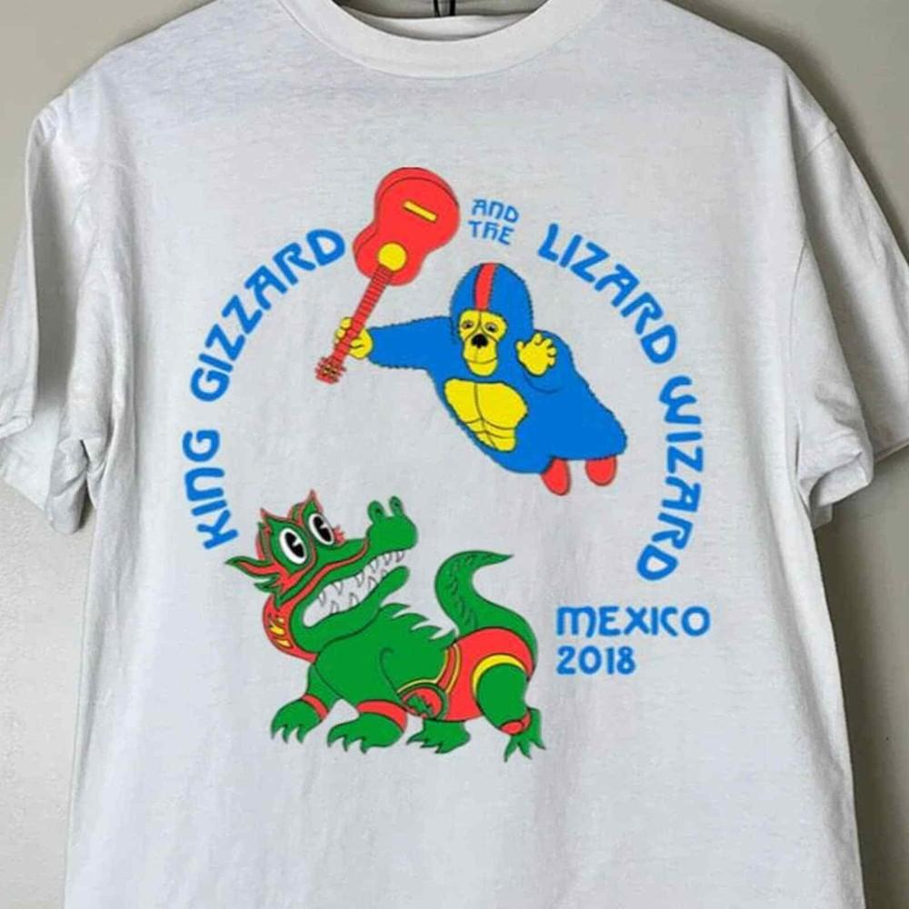 

KGLW Tour Mexico 2018 Vintage T shirt King Gizzard And The Lizard Wizard Fishie Unisex T-Shirt XXXL