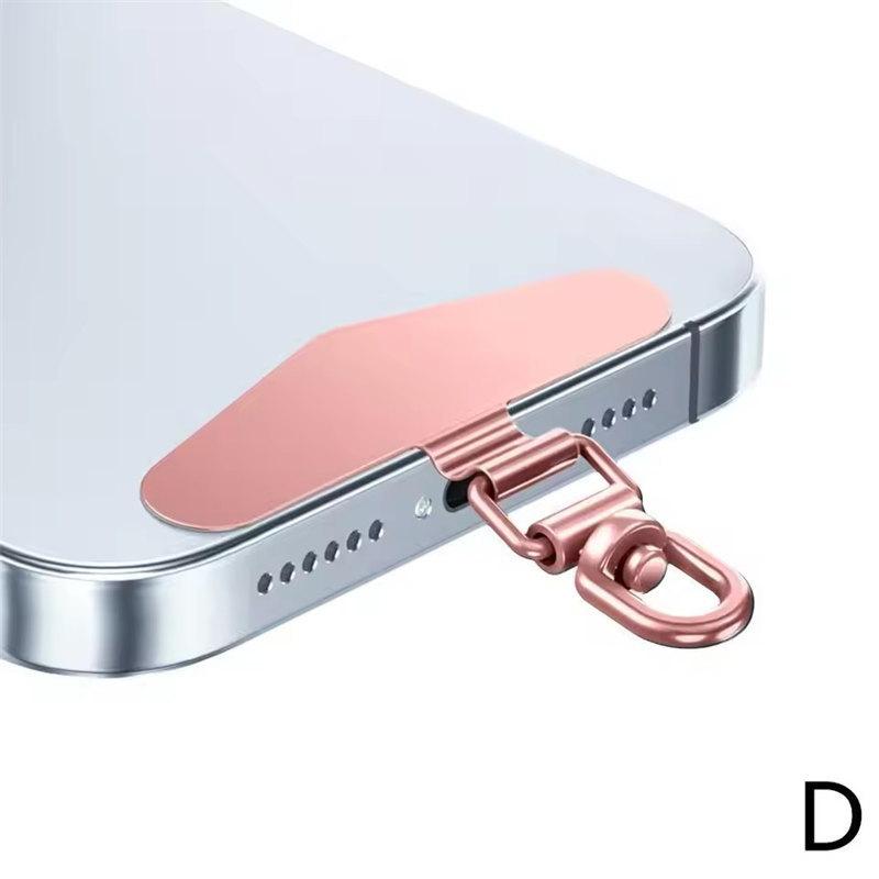 

Модернизированный поворотный на 360 градусов держатель для телефона из нержавеющей стали металлическая накладка накладка для шнурка для мобильного телефона предохранительный соединительный элемент новый 1 PCS розовый