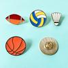 1 peça distintivo de metal para basquete, futebol, badminton, mochila de estudante, chapéu, casaco jeans, decoração faça você mesmo, alfinetes de lapela, broche de casal para meninos