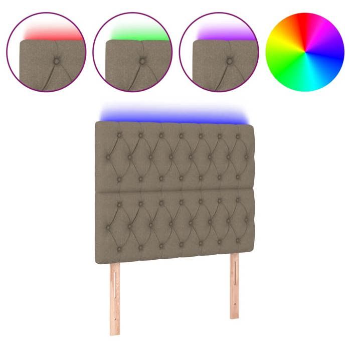 VidaXL LED Headboard Bedroom Furniture Single Bed Accessory Headboard Interior Taupe 3122746