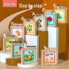 Double-Sided Wooden Magnetic Puzzle & Drawing Board: Tangram & Geometric Building Blocks for Kids' Education