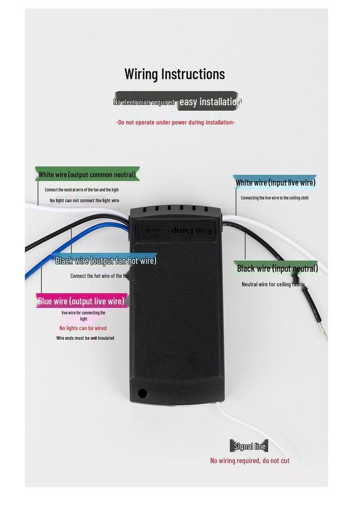Universal Ceiling Fan Remote: Three-Speed Light Control Receiver with Timer