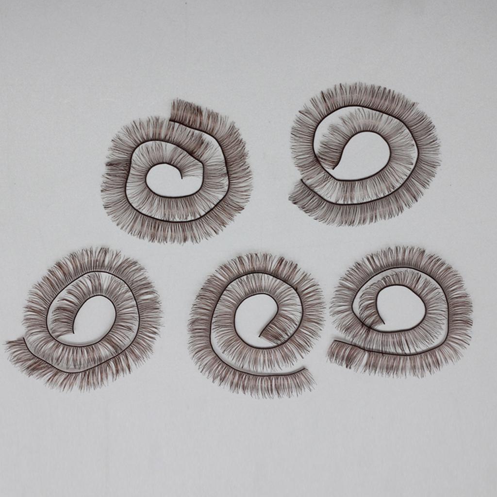 5 Stück 20cm Realistisches Nylon-Puppenwimpern-Set Anpassbare Länge Lebensechte Wimpern für Puppen Makeover Make-up Projekt
