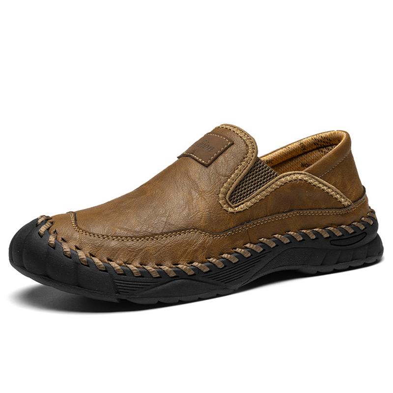 

Чоловіче повсякденне взуття ручної роботи. Зручні та дихаючі мокасини. Чоловіче взуття на підошві 48 хакі