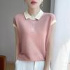 Tricou Polo pentru Femei MODERN NOU SAGA Tricou Tricotat de Vară Mânecă Scurtă Tricouri Guler Răsfrânt Pulover Topuri Tricotate
