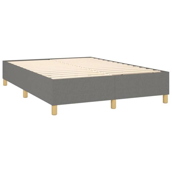 Maison Exclusive - Sommier à lattes de lit avec matelas Gris foncé 140x200cm Tissu