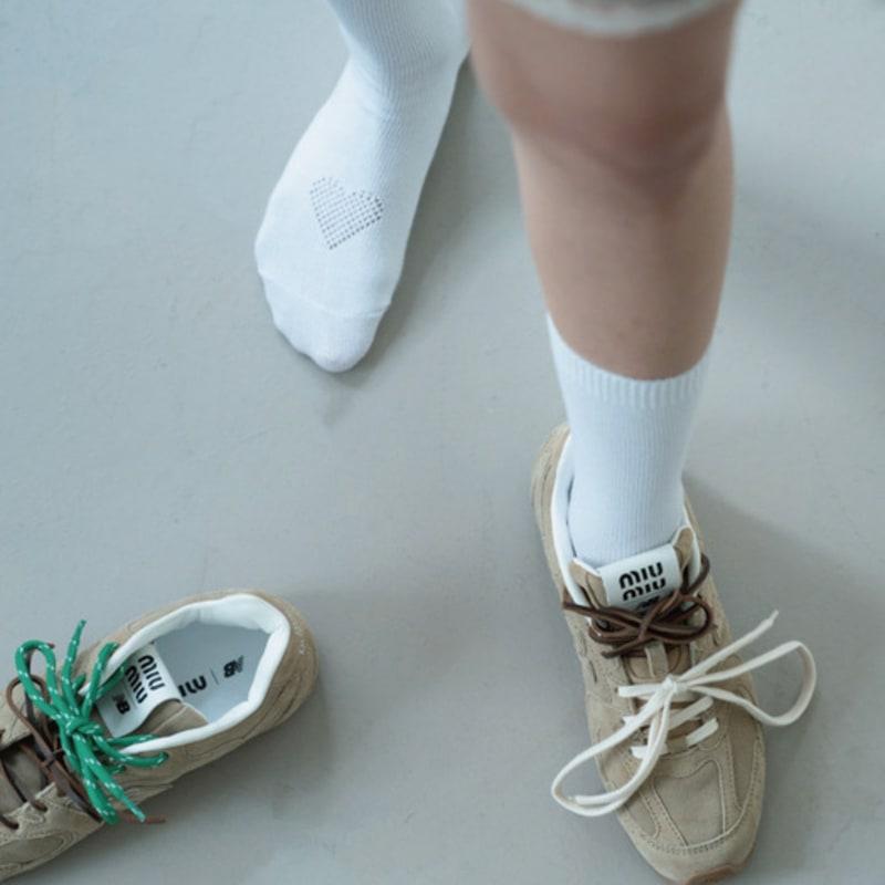 

hiig [no.290] white mesh heart socks WHITE