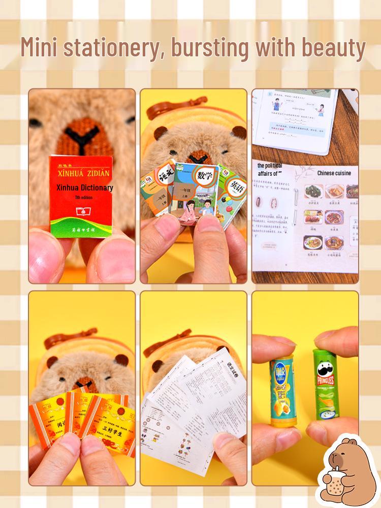 Capybara Mini Backpack: Children's Crossbody Bag for Girls with Full Stationery Set