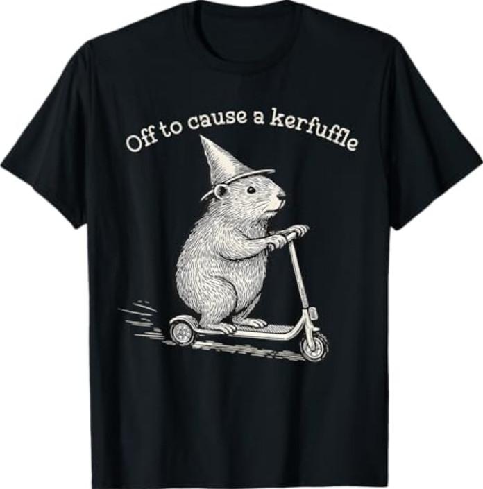 Whimsical Capy Wizard Off To Cause A Kerfuffle Meme Capybara T-Shirt