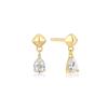 Ania Haie Gold Pyramid Drop Threaded Stud 925 Silver Earrings E067-04G