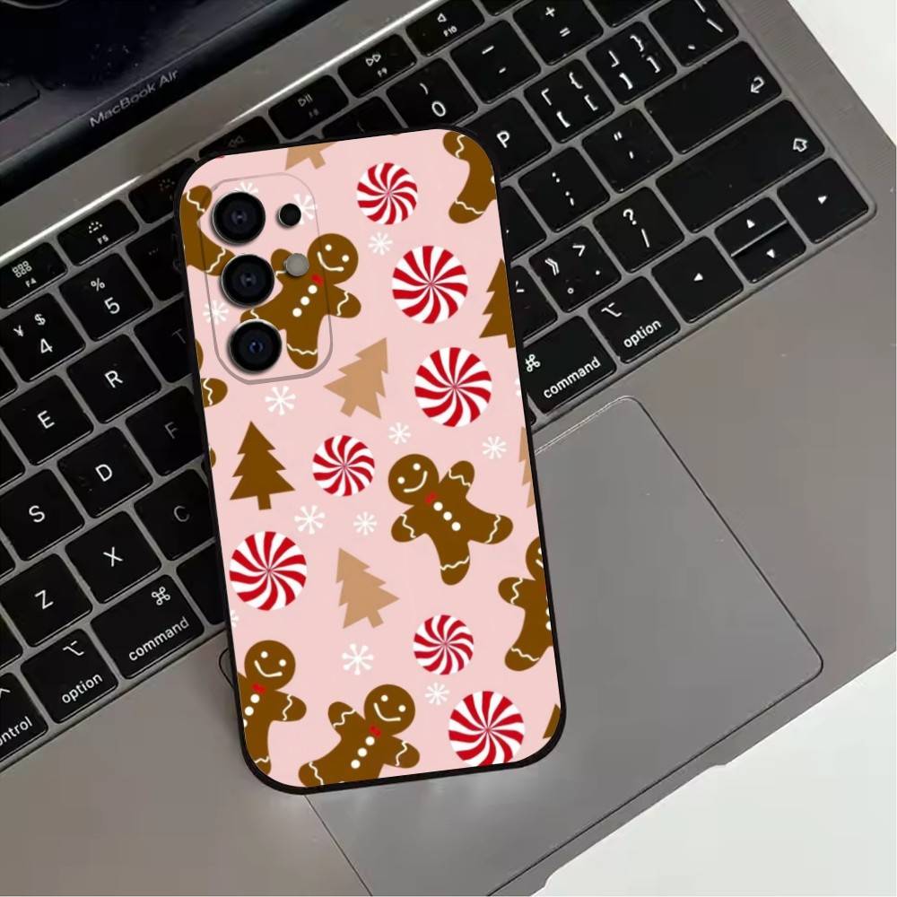 Cute G-Gingerbread M-man Phone Case For Samsung S25,S24,S21,S22,S23,S30,Ultra,S20,Plus,Fe,Lite,Note,10,9,5G Black Cover