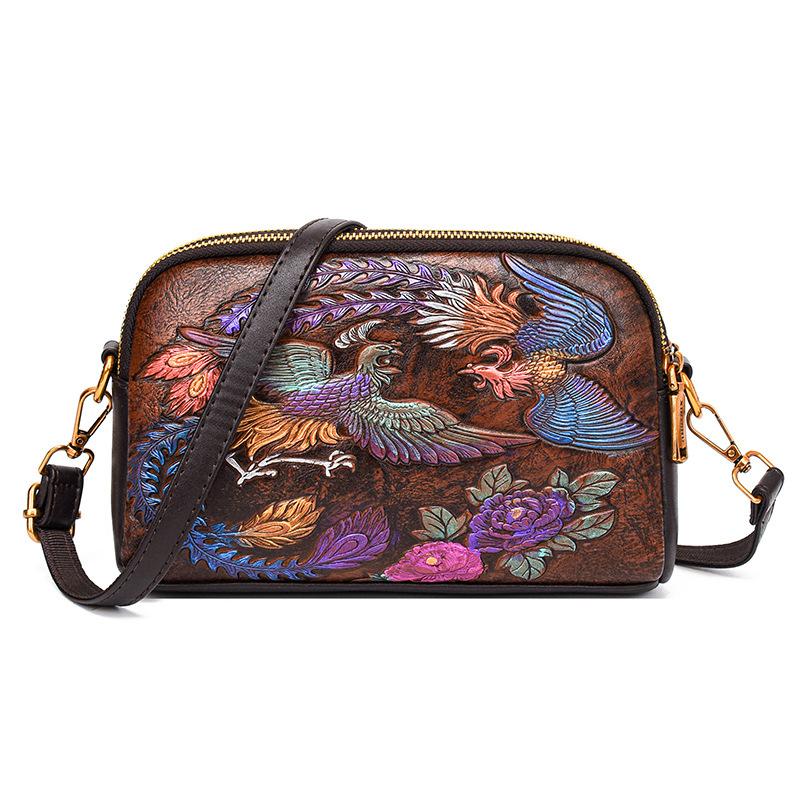 

Chinese Ethnic Style Versatile Casual Embroidered Western Style Middle-aged Single Shoulder Crossbody Small Square Bag