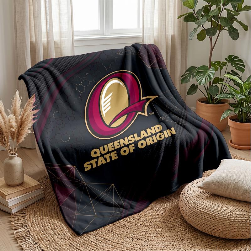 Queensland Maroons Flannel Fleece Blanket Cozy Warm Throw Blanket For Couch Bed Travel All Season Use