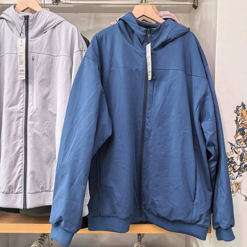 Men's Windproof Fleece Zipper Hooded Cardigan Jacket, Long Sleeve, Autumn/Winter Style 481182.