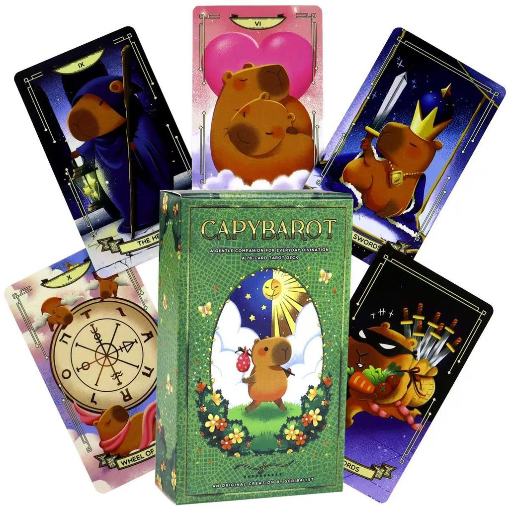 Capybara Tarot Deck 10.3*6cm 78 Cute Tarot Cards Bring That Soothing Vibe and Energy Into A Tarot Deck