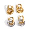 Titanium and Steel Double-loop Earrings - Luxurious and High-end Ear Studs for Women, Made of Stainless Steel, As A Piece of Jewelry.