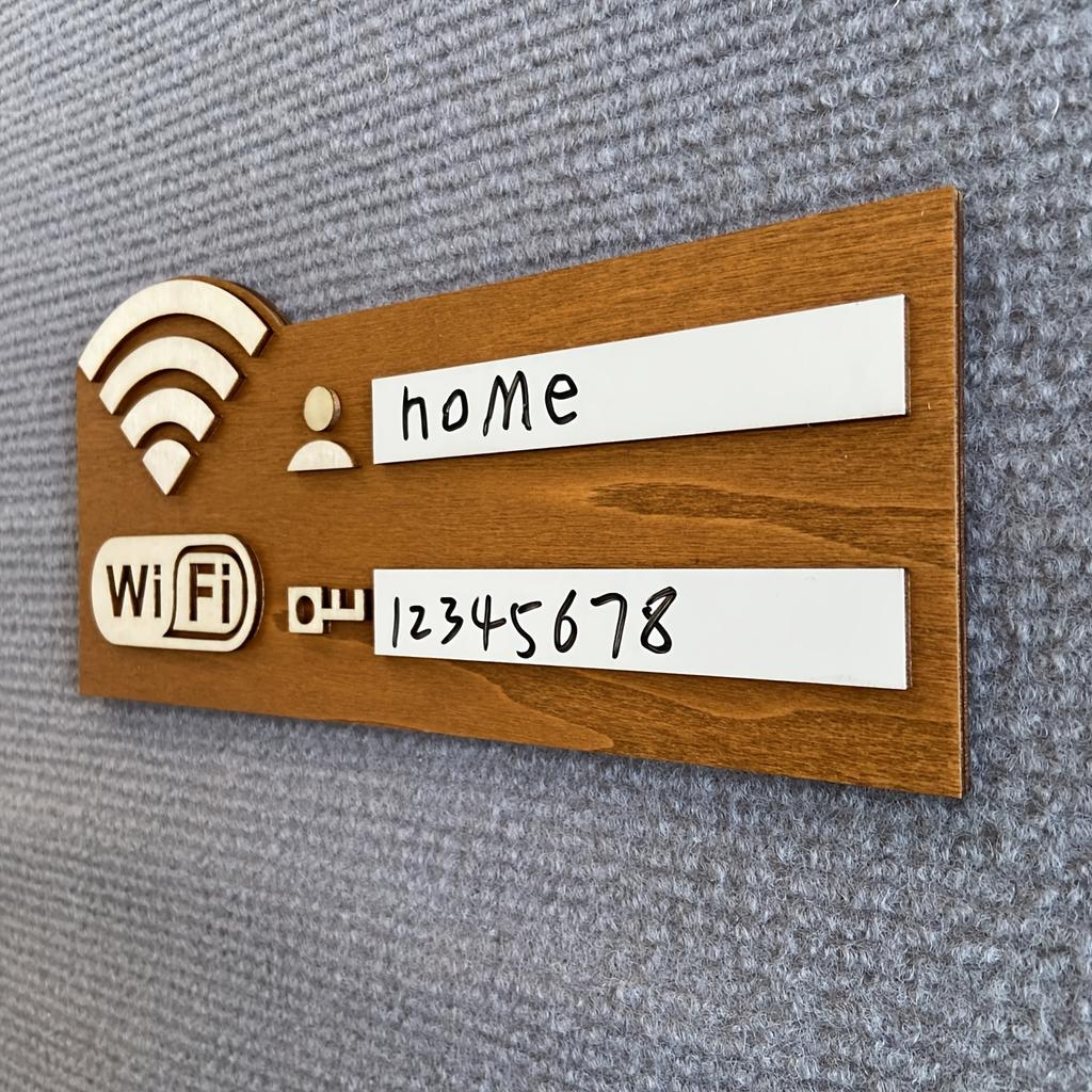 1pc Rustic Wooden WiFi Password Sign, Vintage Wall Mounted Wireless Network Indicator Plaque, Multi Purpose Home Decor Accessory, No Power Needed