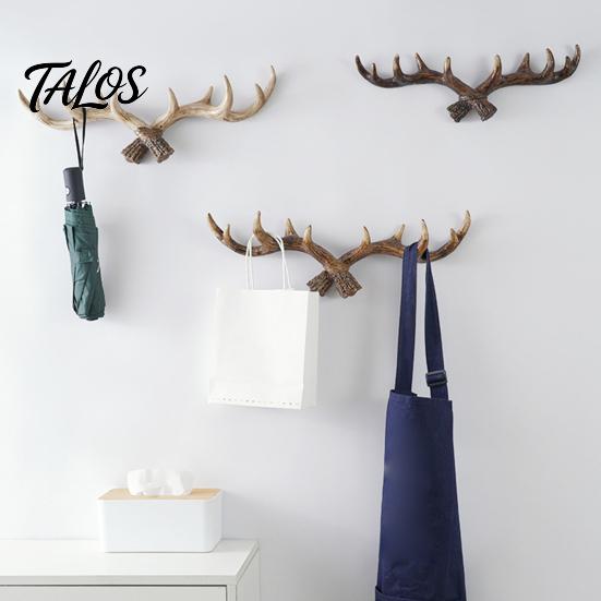 Wall Decor Hanger Vintage Deer Antler Hook, Farmhouse Rustic Mounted Heavy Multi-hook Coat Rack Duty Decorative for Coats Keys Bags Hats Towels