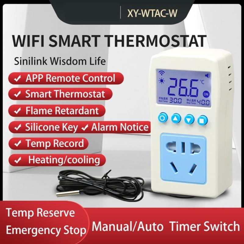 Programmable Thermostat Outlet Plug for Space Heaters 110~220V Heavy Duty