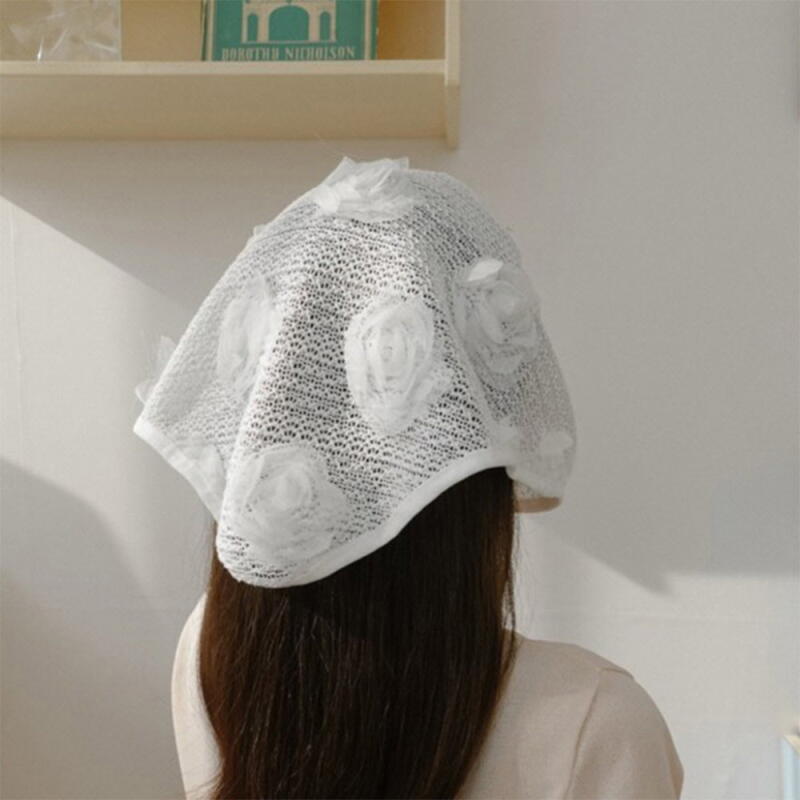 Women s Floral Rose Triangle Bandana A33571_Black