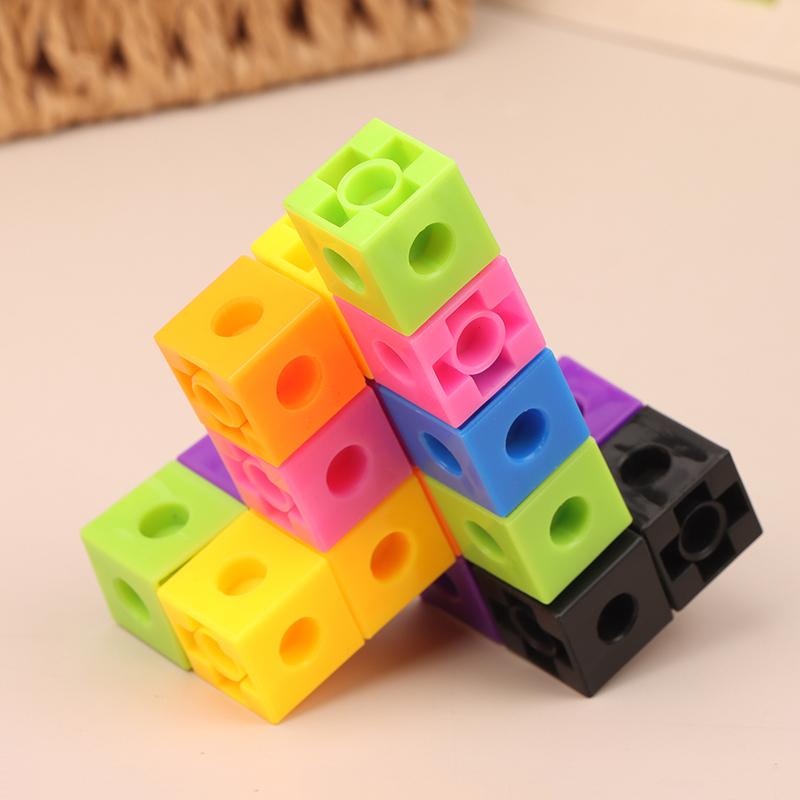 50/100Pcs Home School Preschool Connected Cube Toys For Mathematical Counting Plastic Counting