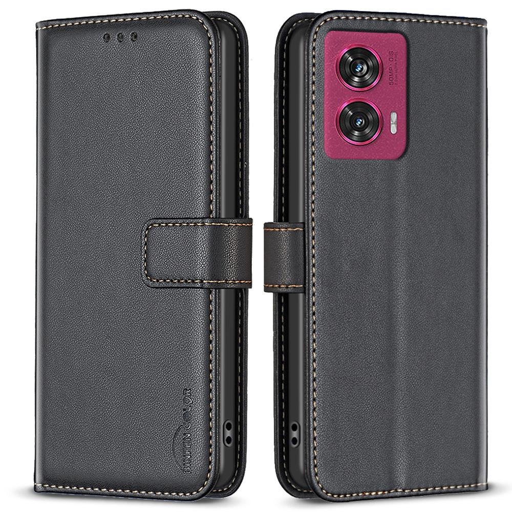 BINFEN COLOR BF17 For Motorola Edge 50 Fusion 5G Case Wallet Card Slots Leather Phone Cover