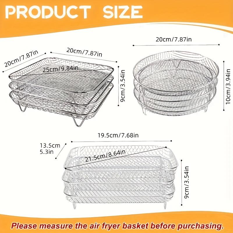 3/1Pc Air Fryer Accessories Kitchen Filter Rack Stackable BBQ Grill Rack Food Frying Basket Set Multipurpose Baking Cooking Tool