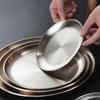 10-Piece Stainless Steel Dinner Plates, Round Salad Dessert Plates, Serving Plate for Home Kichten, Outdoor Camping, Snack, Pizza and BBQ