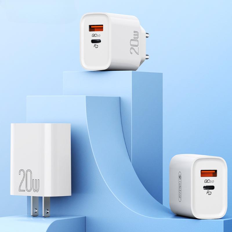 

European Standard 20W Dual Port Fast Charging Protocol QC3.0 + PD20W Type-c C-H5 C-H5 US standard single head белый