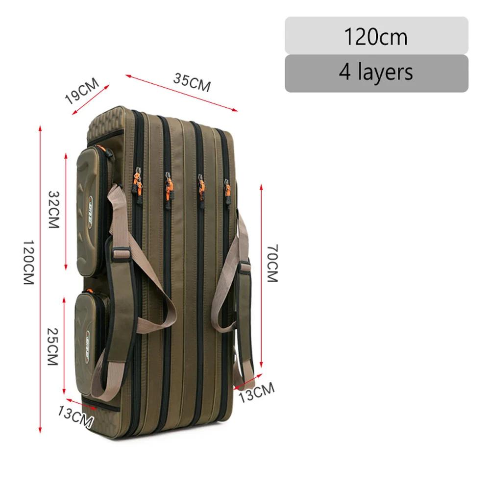 Hard Steel Fishing Rod bag Adjustable 2 3 4 Layer Tier Oxford Gear case with reel line Carrier for Travel Outdoor Organizer260319