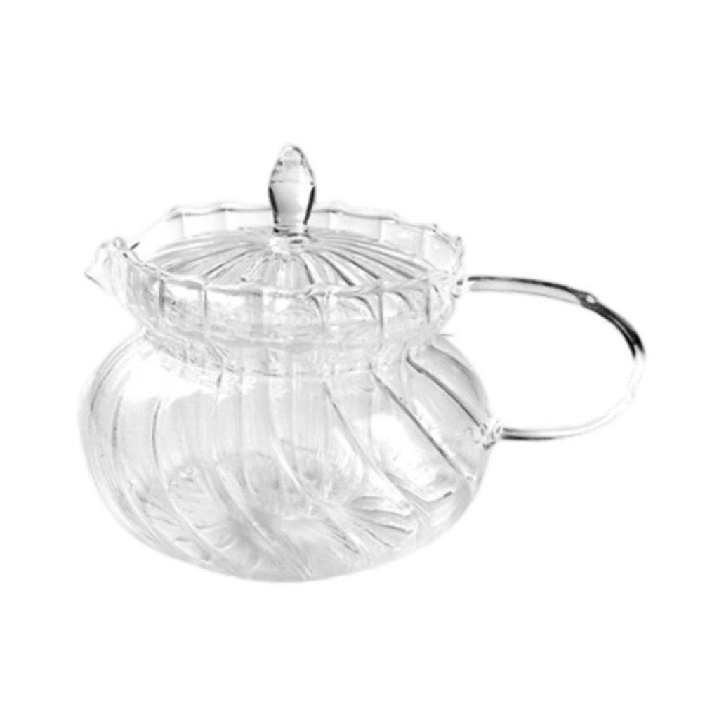 Glass Teapot Tea Glassware Clear with Removable Infuser Heatproof Water Jug for Home Office Living