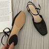 Damen Keilsandalen Sommer Netz Hohl Schnürung Knöchelriemen Schnalle Bequem Atmungsaktiv Rutschfest Retro Freizeit Wanderschuhe