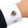 Rhinestones Button Covers for Women Elegant Flower Designs Detachable Clip On Shirt Decoration Accessory