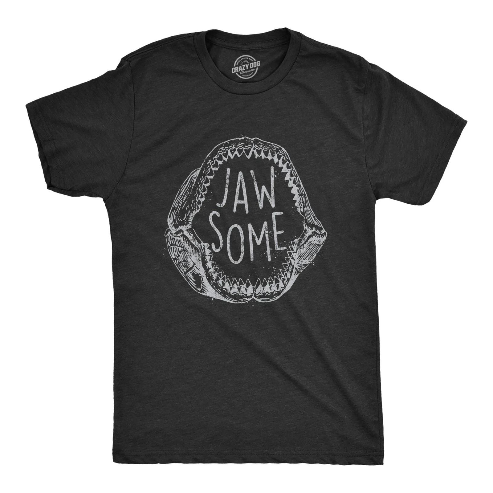 Mens Jaw Some T Shirt Funny Sarcastic Awesome Shark Jaws Teeth Graphic Tee for XL