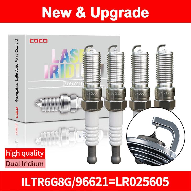 

For ILTR6G8G 96621 OE:LRO25605 Dual IridiumSpark Plugs For Mondeo Focus Jaguar XF MKZRange Rover Volvo S60S80 XC60 204PT 96621 4PCS