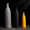 High quality ceramic vase for home decoration, living room, bedroom, dining room, table top decoration, yellow, gray, black