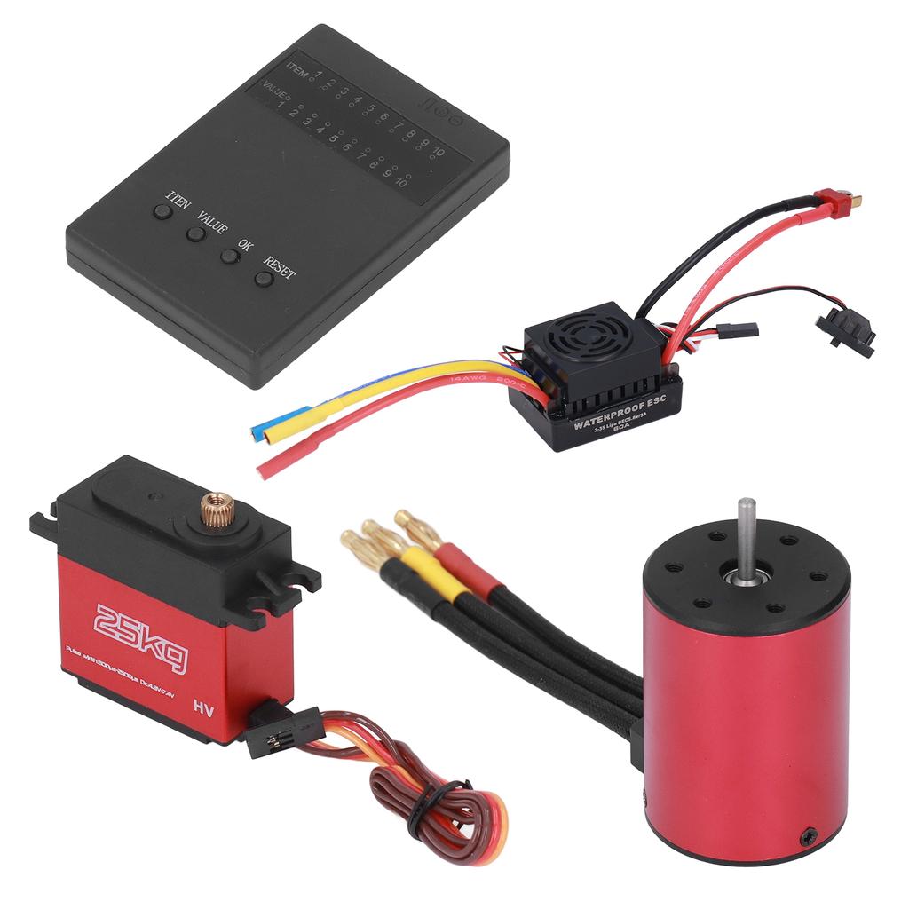 S3650 3100KV Brushless Motor Combo 60A 25kg Servo Sensorless Motor ESC Combo for 1 10 RC Car