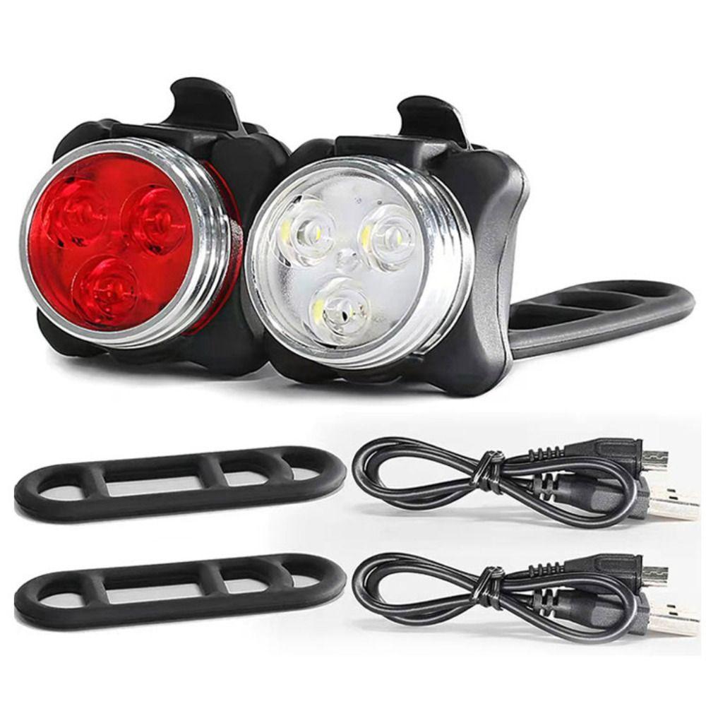 Front Headlight Cycling Bike Taillight USB Rechargeable Bicycle Lamp  Riding Equipment