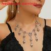 Necklace Gothic Skeleton And Earrings Set With Alloy Material For Halloween Festivities And Style Alternative