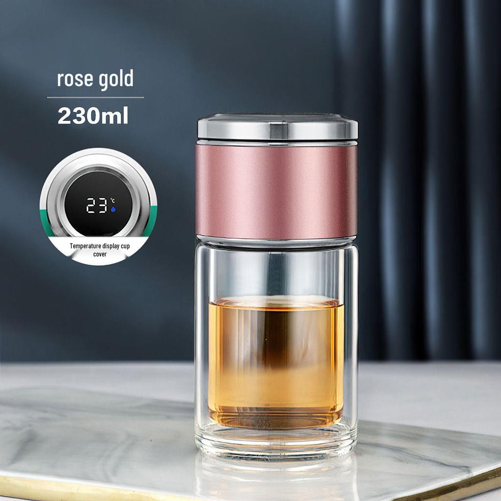 Mini Teacup with Double Layer Insulation and Tea-Water Separation – Portable Travel Glass