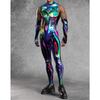 Unisex Cyber Punk 3D Digital Printing Halloween Party Role Play Outfit Women Men Cosplay Costume Carnival Jumpsuit