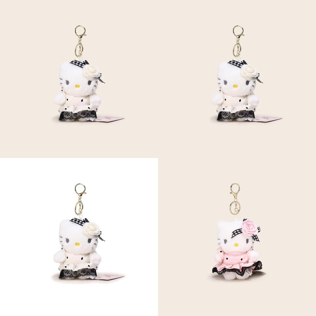 Hello Kitty Stuffed Toy Keychain With Flower And Lace Dress Decoration For Collectors