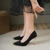 NEW Women's Style Banquet Light Luxury 6 8cm High Heels Pumps Stiletto Metal Pointed Suede Single Casual comfort