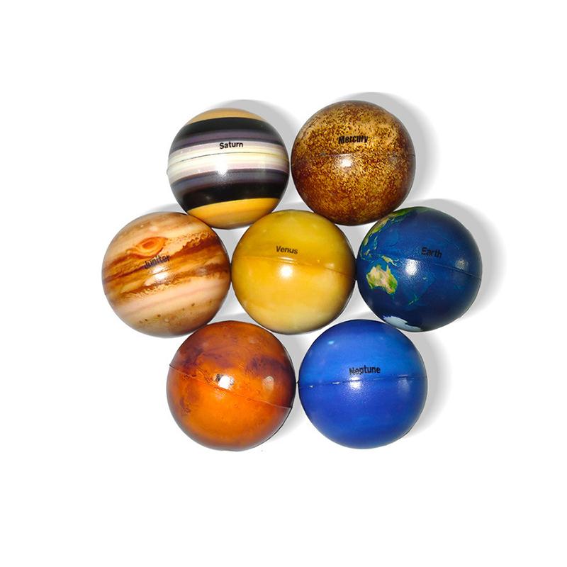 10pcs Solar System Planet Sponge Solid Soft Balls Stress Relieving Puzzle Toys Science & Education  Safety Ideal Elastic PU Ball
